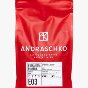 Hoogwaardige koffiebonen van Andraschko, ideaal voor espressomachine, medium donker roast, vers gebrand, perfect voor een rijke en aromatische espresso.